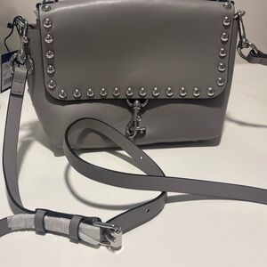 Rebecca Minkoff Gray Crossbody Bag with Silver Studs